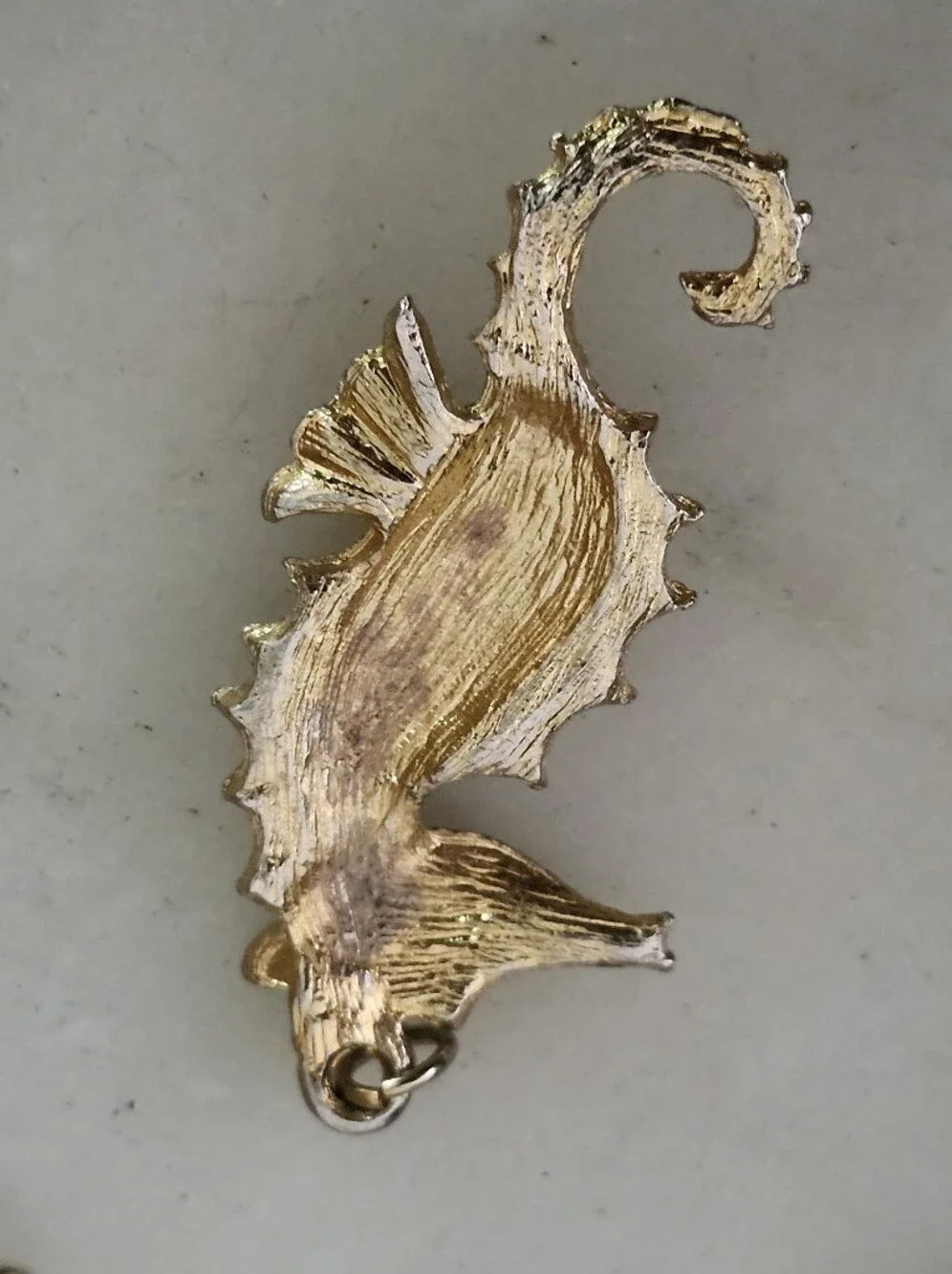 Gold Tone Seahorse Pendant